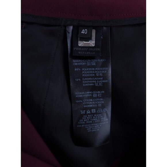 Philipp Plein Couture Crystal Embellished 'Bunny' Trousers Size 40 M Wine - Picture 13 of 13